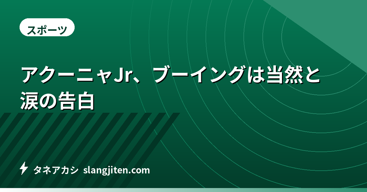 アクーニャJr、ブーイングは当然と涙の告白