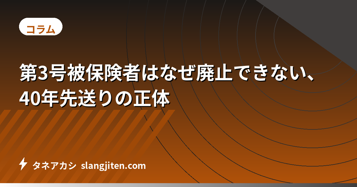 第3号被保険者はなぜ廃止できない、40年先送りの正体