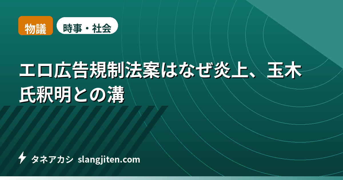 【物議】エロ広告規制法案はなぜ炎上、玉木氏釈明との溝
