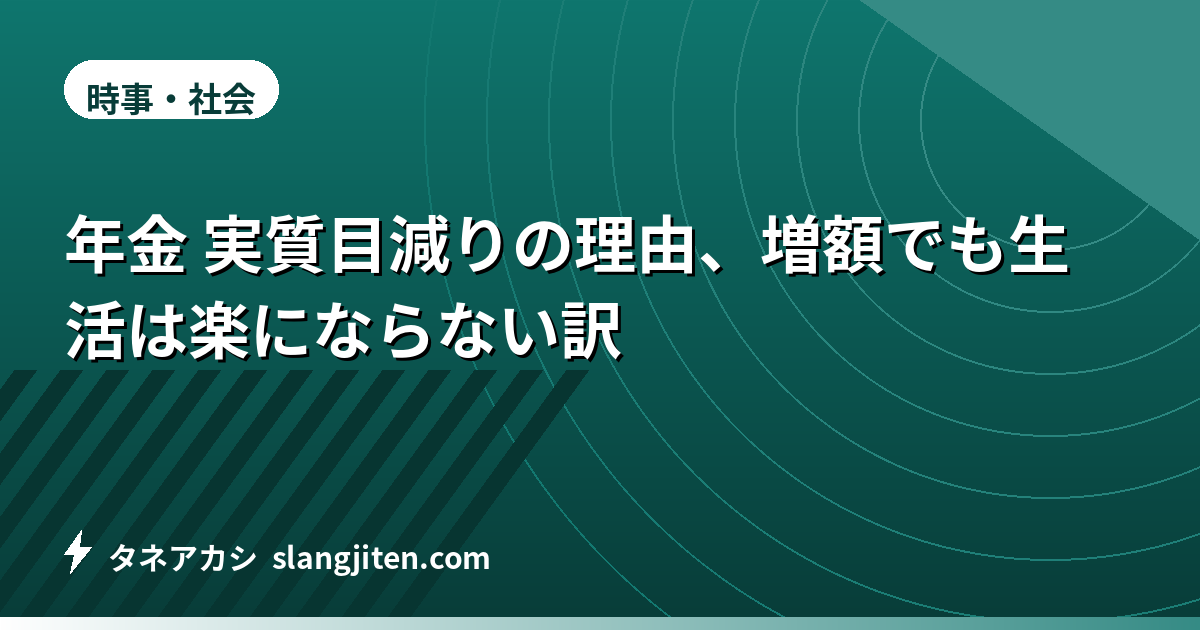年金 実質目減りの理由、増額でも生活は楽にならない訳