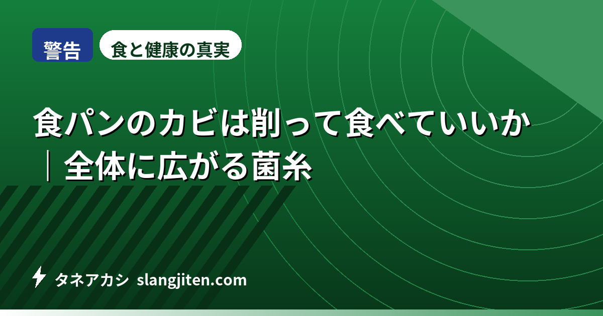 【警告】食パンのカビは削って食べていいか｜全体に広がる菌糸